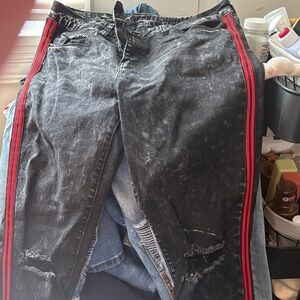 Rue21 Black Jeans with Red Accents